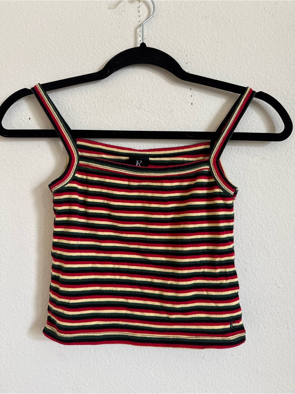 Realisation Par Striped BabyTank Top in Black, Red & Yellow size M
